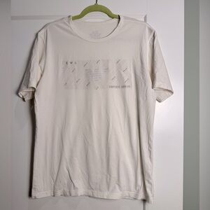 Emporio Armani White Short Sleeve Tee eagle logo 100% cotton Italy